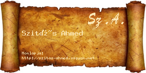 Szitás Ahmed névjegykártya